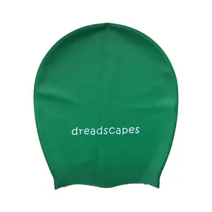 Customized Logo XL Silicone Dreadlocks Swim Cap For Long Hair