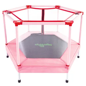 Trampolin Mini Anak, Warna Merah Muda Heksagonal