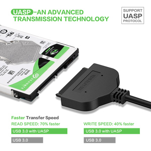 USB3.0 a <span class=keywords><strong>SATA</strong></span> <span class=keywords><strong>adaptador</strong></span> de Cable de alta velocidad 22 pin para 2,5 pulgadas <span class=keywords><strong>HDD</strong></span>/SSD portátil de disco duro con Extra potencia - Product Image 5