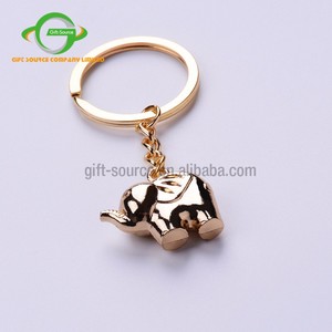 Diseño personalizado de alta calidad 3D elefante Animal en forma de llavero de Metal dorado llavero de acero inoxidable llavero de Metal en forma personalizada - Product Image 2