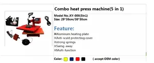 Máquina de combinação mais popular 4/5/6/8 em 1, máquina de pressão térmica para camiseta de transferência de subolmação, canecas, tampas, placas