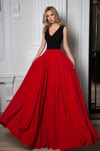 Robes de soirée et de <span class=keywords><strong>mariage</strong></span> bicolores <span class=keywords><strong>rouge</strong></span> et noir pour invités - Product Image 4