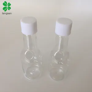 Baru Plastik Ukuran Kecil PET 50Ml Botol Anggur, Botol Anggur Berbentuk untuk Anggur, Minuman, Jus, Wiski, Air Minum Sampel