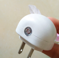 Lampe de nuit LED à capteur de couleur changeante en forme de fleur en plastique bon marché, lampe de nuit pour dormir, lampe murale de chambre à coucher