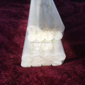 Cera de parafina y ácido esteárico material blanco brillante <span class=keywords><strong>velas</strong></span> en bolsa retráctil de fábrica - Product Image 3
