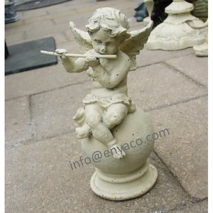 빈티지 뒤뜰 초라한 세련된 홈 Garten 장식 골동품 천사 Cherub 동상 조각 장식 야외 및 정원 - Product Image 4