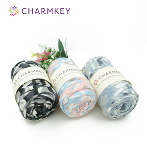 Charmkey <span class=keywords><strong>ganchillo</strong></span> hilo <span class=keywords><strong>de</strong></span> spandex <span class=keywords><strong>de</strong></span> poliéster <span class=keywords><strong>de</strong></span> algodón mezcla <span class=keywords><strong>trapillo</strong></span> Zpaghetti hilo - Product Image 3