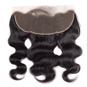 Trío de la onda del cuerpo indio cabello humano frontales de encaje 13X4 100% cutícula alineada pelo de la Virgen - Product Image 1