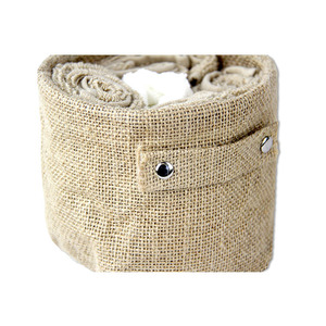 Organizer Box Bins <strong>Jute</strong> Storage <strong>Basket</strong> Mini Desk Storage <strong>Basket</strong> for Cotton Linen Foldable <strong>Basket</strong> With Handle - Product Image 3