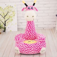 Fauteuil-Canapé Moelleux en Peluche pour Bébés et Enfants, Forme Girafe Éléphant