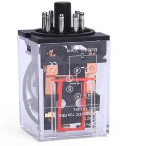 MK2P-I Electromagnetic Coil Relay 10A Round 8 Pins 2NO + 2N 12V 24V 110V 220V AC Miniature General Purpose Middle Voltage Relay