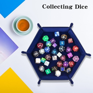 Bandeja para Dados Plegable de Cuero PU, Diseño Poligonal, para Juegos de Dados DND, Venta al Por Mayor - Product Image 6