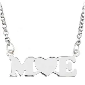 Yiwu Aceon Stainless Steel M Heart E Letter Bar Blank Pendant For Necklace