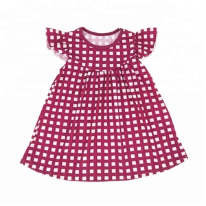 Alta calidad Navidad perla al por mayor marrón guinga vestidos formales. Niños ropa forcks para niñas - Product Image 1