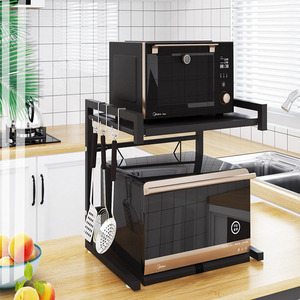 Étagère de rangement <span class=keywords><strong>pour</strong></span> four à micro-ondes à double niveau YQ FOREVER avec design en fil métallique, étagère en acier inoxydable <span class=keywords><strong>pour</strong></span> la <span class=keywords><strong>cuisine</strong></span> - Product Image 3