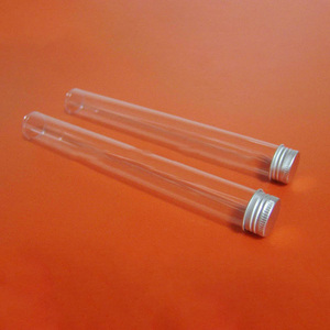 clear plastic storage tube with screw cap