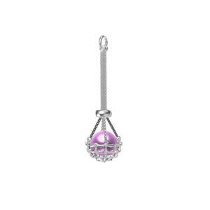 Kandang Mutiara <span class=keywords><strong>Edison</strong></span> Bulat Liontin Kerang Kalung Sangkar Perhiasan Perak 925 Grosir - Product Image 1