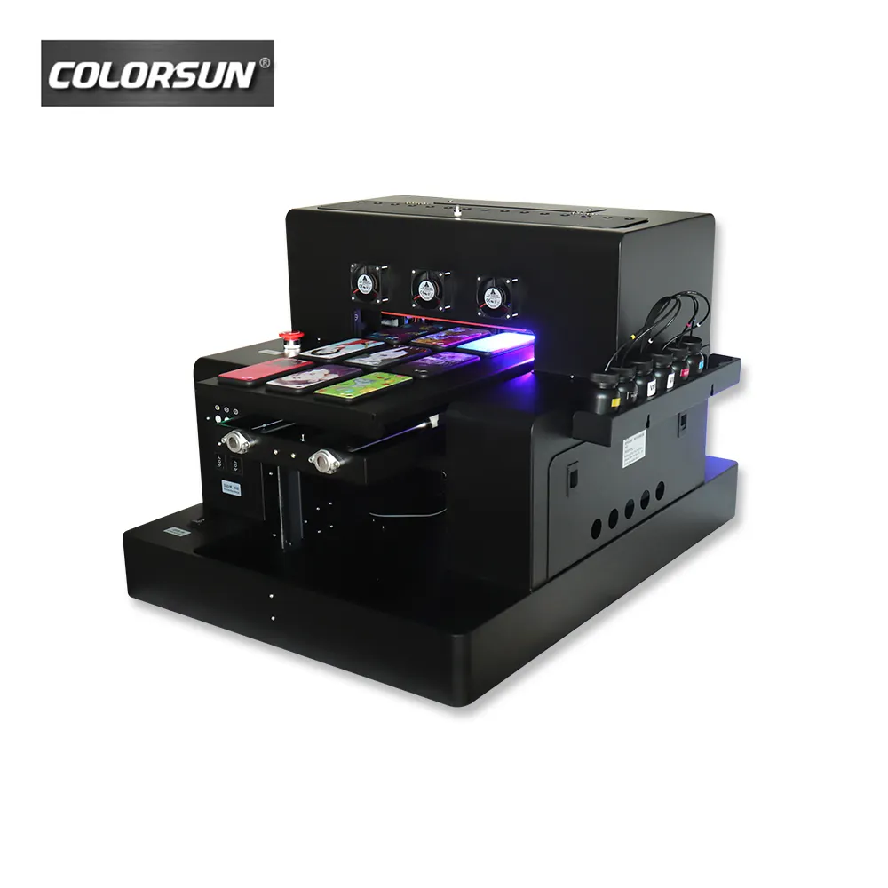 Colorsun 6 Warna A3 UV Flatbed Printer untuk Diy Custom Case Kaca Logam Lencana Hadiah Kotak Mesin Cetak