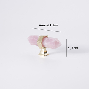 새로운 제품 럭셔리 자연 육각 크리스탈 황동 핸들 노브 서랍 C-1576 - Product Image 5