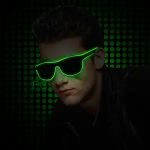 Toptan Neon Gözlükleri LED güneş Gözlüğü Yanıp Sönen EL Tel Led Çılgın Büyük parti gözlüğü