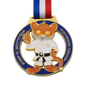 Precio al por mayor de chapado en oro de conmemorativa 3d Kung <span class=keywords><strong>Fu</strong></span> <span class=keywords><strong>chino</strong></span> medalla con cinta - Product Image 2