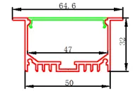 New Design U Channel Deep Recessed LED Extrusion Profile65 mmx32mmled aluminum housing products