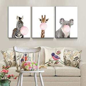 <span class=keywords><strong>Tríptico</strong></span> Pintura de Pared Impresión de Animal Soplar Burbujas Moderna de Lona Arte Decoración Salón Regalo Marco o Sin Marco - Product Image 1
