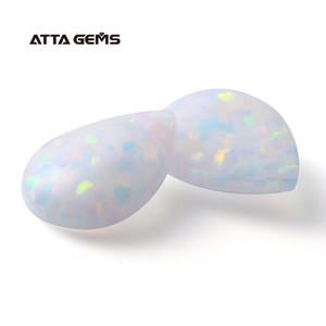 Pera corte cristal <span class=keywords><strong>blanco</strong></span> ópalo gema piedra 17C preciosas de ópalo de fuego - Product Image 4