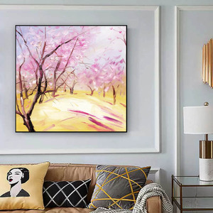 Lienzo de flor de cerezo hecho a mano, pintura <span class=keywords><strong>al</strong></span> óleo artística - Product Image 3