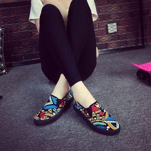 De alta calidad de las mujeres Zapatos blanco negro casual de lona de goma de zapatos y zapatos de lona de <span class=keywords><strong>mujer</strong></span> - Product Image 1