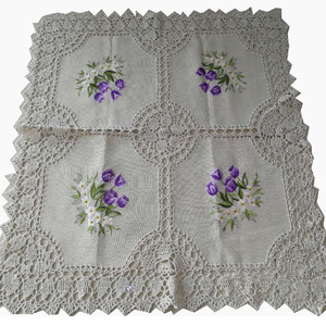 Set di Lusso Fatto a Mano all'Uncinetto con Ricamo a Nastro Bianco, Tovaglia Floreale <span class=keywords><strong>in</strong></span> <span class=keywords><strong>Cotone</strong></span> e Lino Anti-olio per Matrimoni, Feste ed Eventi, Sale <span class=keywords><strong>da</strong></span> Pranzo - Product Image 5