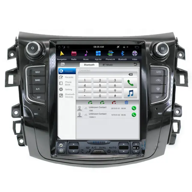 Autoradio 10.4 ", android, lecteur dvd, BT, écran Vertical type Tesla, pour voiture Nissan Navara, radio