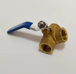 High quality brass female thread red or bule handle forged 1/2" 3/4" 1" brass tee ball valve