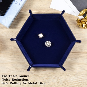 Bandeja para Dados Plegable de Cuero PU, Diseño Poligonal, para Juegos de Dados DND, Venta al Por Mayor - Product Image 4
