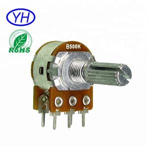 16 mm 10 K ohm stereo gang carbon film push button volume control potentiometer - Product Image 1