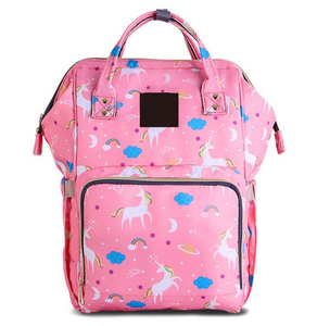 Zaino Fasciatoio per Mamme Impermeabile Borsa per Pannolini Grande con Stampa Unicorno in Materiale Oxford Zaino per Mamme da Esterno - Product Image 3