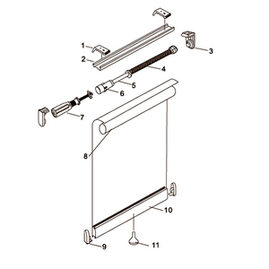 China Wholesale Indoor Transparent 38mm Spring System <strong>Window</strong> Roller Blind System One Touch Spring - Product Image 6