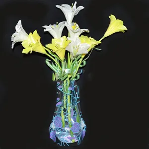 Vase à fleurs en PVC personnalisé pliable, cadeau populaire bon marché, 100 pièces