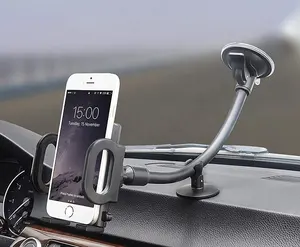 Universal Compatible Big Clamp Strong Suction Cup Long Neck Perfect Truck Phone Mount with 360 Rotation