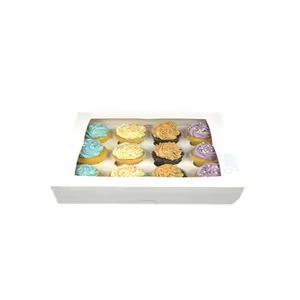 12pcs Holes Cup Cakes Custom Food Grade Paper Cupcake and Cake Box