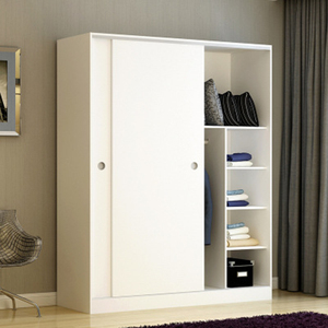 <span class=keywords><strong>Armadio</strong></span> Moderno in MDF a 2 Ante Stile Pannello Arredamento Camera da Letto per Casa Hotel Cucina o Soggiorno - Product Image 2