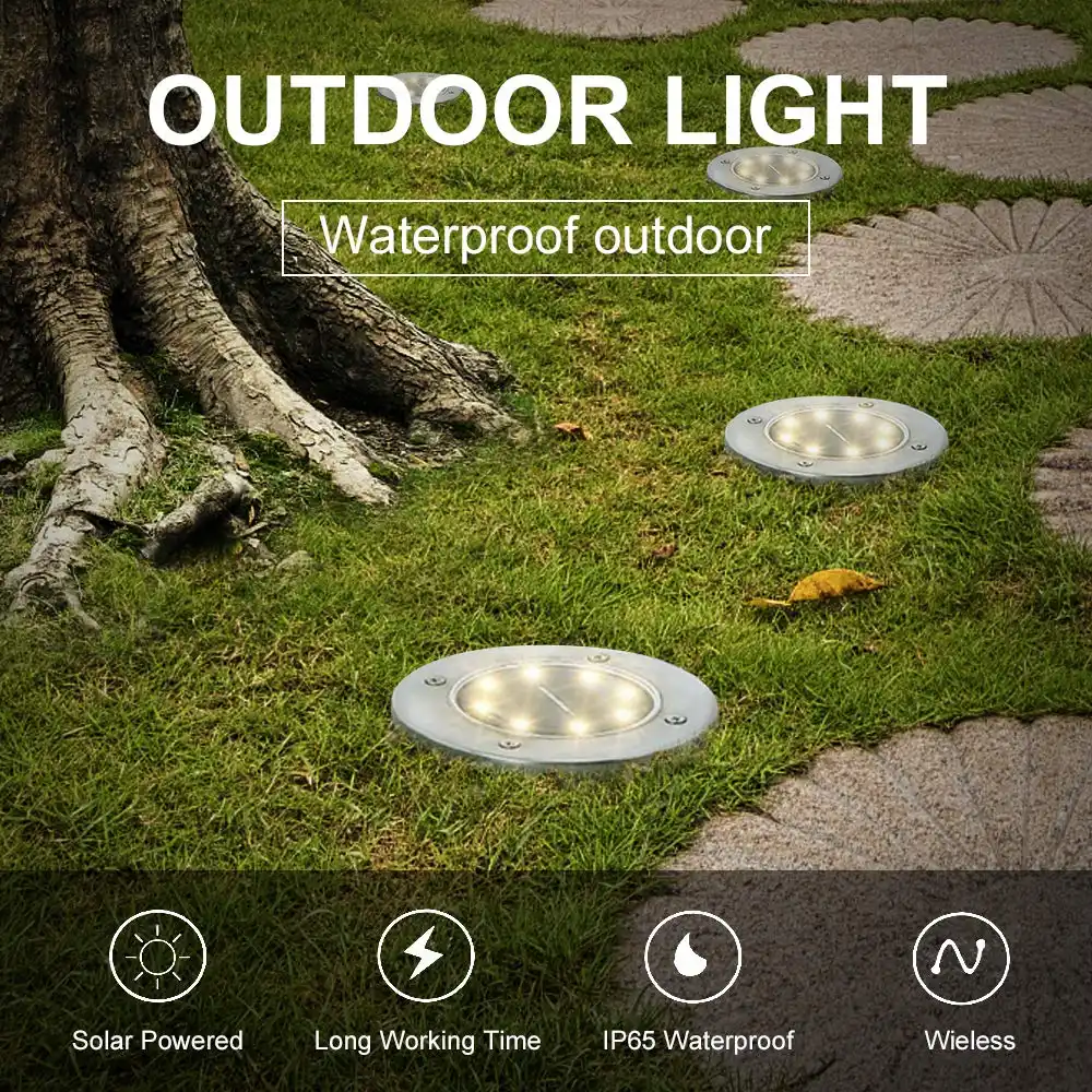 4/8 Led Waterdicht Fontein Zwembad Schijf Licht Automatische Licht Sensor Outdoor In Grond Solar Tuin Licht Voor Tuin Gazon