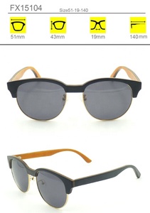 Ronde Rétro Cadre Femmes Personnalisé En Bois <span class=keywords><strong>Bambou</strong></span> lunettes de Soleil - Product Image 2