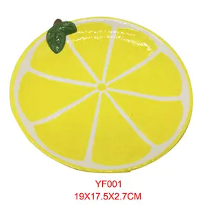 Creative decorative apple lemon design pumpkin Strawberry Kiwi dinnerware tableware ceramic fruit plate dishes