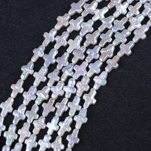 Gros Naturelles de Culture Irrégulière Croix Forme <span class=keywords><strong>Perles</strong></span> D'eau Douce Baroque <span class=keywords><strong>Perles</strong></span> - Product Image 1