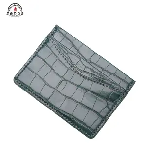 Guangzhou Men Green Leather Card Holder Hard Case Card Wallet PC095