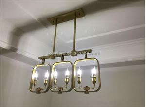 Moderne suspension en laiton poli 6 lumières en laiton pendentif lampe - Product Image 6