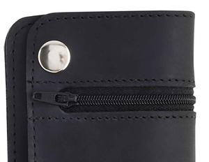 <span class=keywords><strong>Portefeuille</strong></span> à trois plis pour hommes, anti-RFID, Vintage, Long Style, en cuir de vache, Grain supérieur, chaîne en acier - Product Image 5