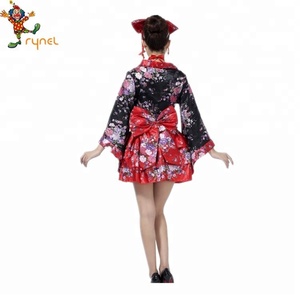 <span class=keywords><strong>En</strong></span> gros Rouge Floral Impression Femmes Anime Cosplay Sexy <span class=keywords><strong>Japonais</strong></span> <span class=keywords><strong>Kimono</strong></span> Costume - Product Image 3