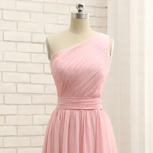 Ruched Một Vai Thực Tế Buổi Tiệc Tối Cocktail Tùy Chỉnh Dài Châu Phi Phù Dâu Giá Rẻ Dresses MBLB374